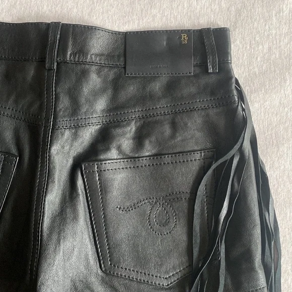 R13 fringe leather shorts - Picture 5 of 6
